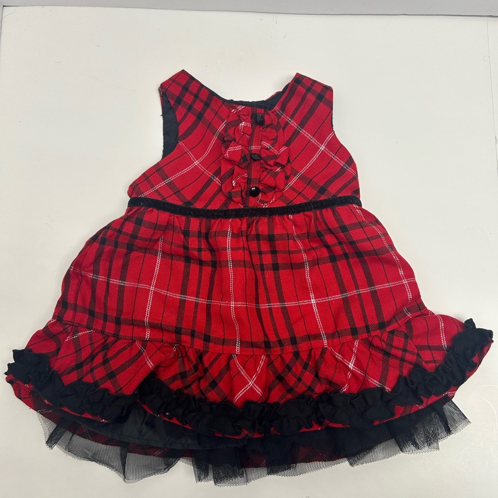 Koala Kids Red and Black Plaid Dress